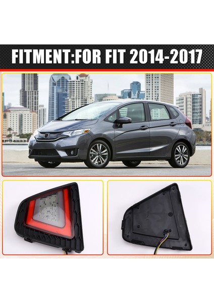 Araba LED Arka Tampon Işıkları Gündüz Koşu Işıkları Turn Sinyalleri Honda Fit 2014-2017 Için Ters Işık Fren Işıkları (Yurt Dışından) indirimleri