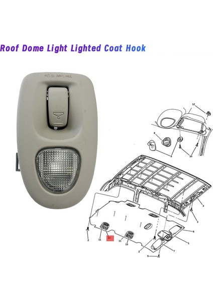 Araba Çatı Kubbesi Işık Işıklı Ceket Kancası UD421D1AA Karavan Grand Karavan Town &amp Counth (Yurt Dışından) fiyatları