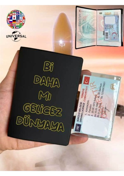 Bi Daha Mı Gelicez Desenli Pürüzsüz Yüzey Deri Pasaport Kılıfı Kabı Tüm Ülke Pasaportlarına Uygun fiyatları