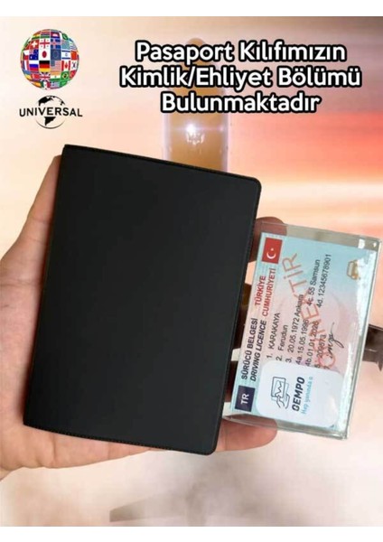 Bi Daha Mı Gelicez Desenli Pürüzsüz Yüzey Deri Pasaport Kılıfı Kabı Tüm Ülke Pasaportlarına Uygun indirimleri