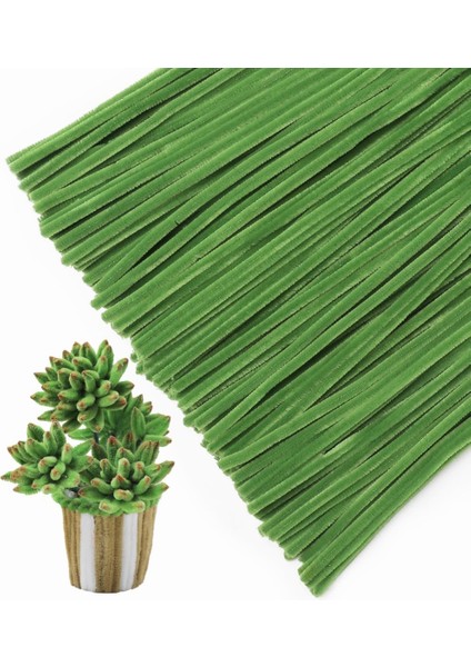 75 Adet 3'lü Şönil Şeker Pembe , Soft Pembe ve Haki Yeşil ,çiçek Yapımına Uygun Tüylü Tel fırsatları