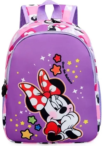 Disney'in Yeni Mickey ve Minnie Children's Sırt Çantası Çok Fonksiyonlu Karikatür Anaokulu Okulu Bagcolor: Purple (Yurt Dışından)