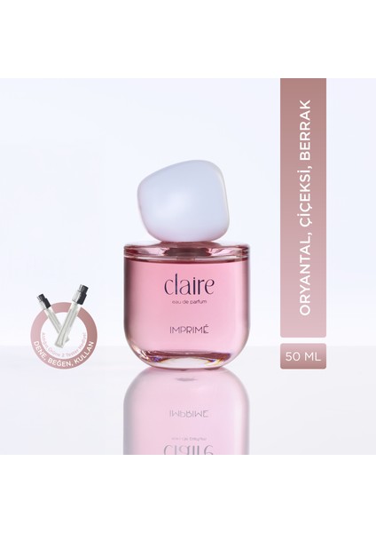 Claire Edp Kadın Parfüm 50ML | Oryantal & Çiçeksi | Mandalina, Yasemin, Gül, Şeftali, Misk, Amber