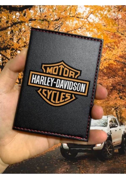 Harley Davidson Ruhsat Kabı Logolu Motorsiklet Utv Atv Racing Ruhsat Kılıfı Deri Koruyucu