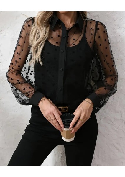 Kadın Uzun Kollu Yakalı Şeffaf Tül Detaylı ve Viskon Atlet Ikili Takım fiyatları