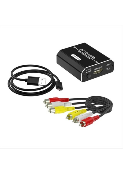 Rca Av - HDMI Uyumlu Dönüştürücü Hd 1080P Av - Oyun Konsolları DVD Oynatıcıları Için Kablolu HDMI Uyumlu Adaptör (Yurt Dışından)