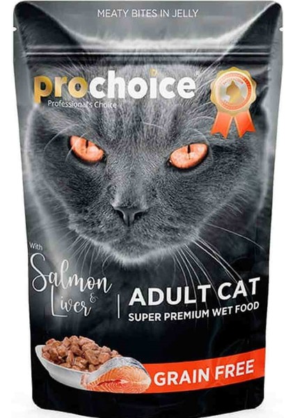 ProChoice Pouch Jöleli Somonlu ve Ciğerli Tahılsız Kedi Konservesi 85 Gr fiyatları