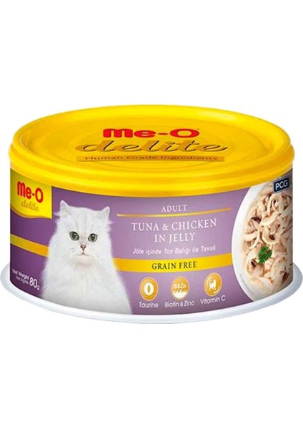 Meo Delite Ton Balıklı ve Tavuklu Tahılsız Kedi Konservesi 80 Gr fiyatları