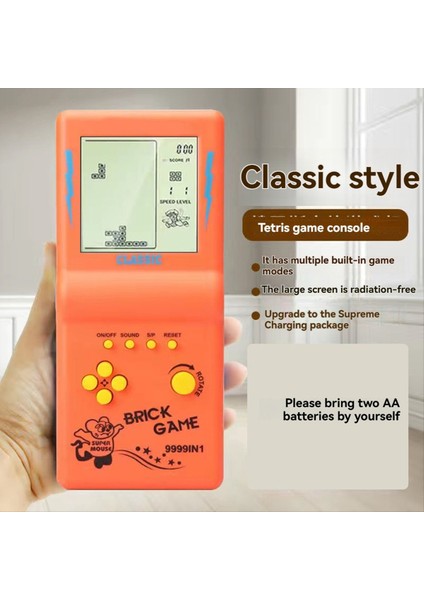 Nostaljik Cep Oyunu Klasik Retro El Oyunları Tetris Konsolu Için Çocuk Makinesi Çocuk Bulmaca Oyuncaklar Turuncu (Yurt Dışından) indirimleri
