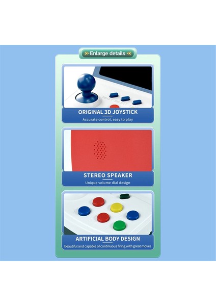 A6PLUS Retro Mini Arcade Video Oyun Konsolu 3 2 Inç Ekran 1000+ Oyun Dahili Joystick Ev Arcade Desteği Tv Çıkışı A (Yurt Dışından) fırsatları