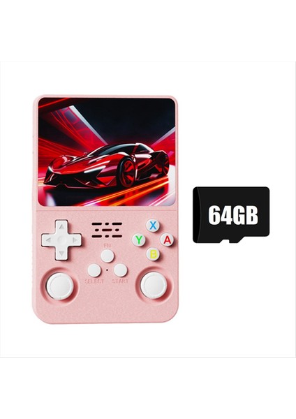 K36S R36S Retro Oyun Konsolu 64GB 3.5 Inç IPS Ekran Linux Wifi Taşınabilir Cep Oyun Oyuncusu Çocuklar Hediye Pembe (Yurt Dışından)