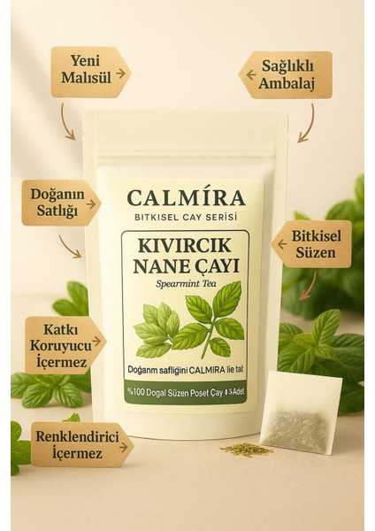 Kıvırcık Nane Çayı 15 Süzen Poşet / Spearmint Tea / Pcos & Sindirim Dostu / 15 Gün fiyatları