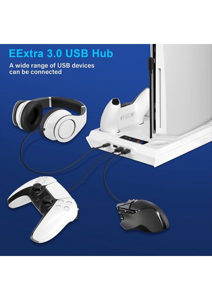 Ps5 / Ps5 Için Oyun Denetleyicisi Şarj Istasyonu Ps5 Oyun Konsolu Için 3 Seviye Soğutma Fanı Soğutma Istasyonu ile Ince Stand (Yurt Dışından) fırsatları