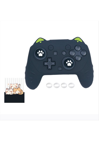 Nintendo Switch Için 2 Pro Kedi Kulak Oyunu Kontrolör Silikon Cilt Seti Slip Anti-Slip Ter-Kötü Sıkı Uyum Rahat Oyun (Yurt Dışından)