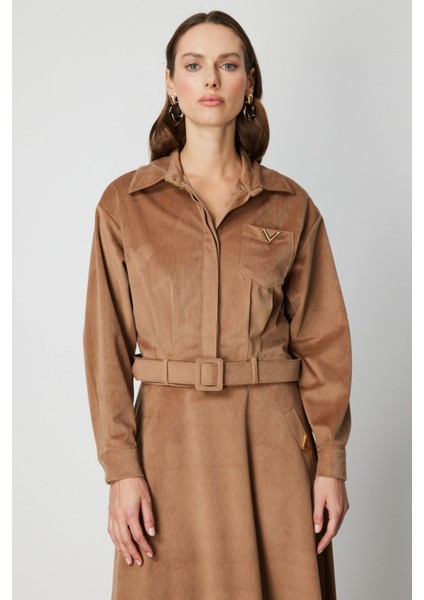 Beli Kemerli Fitilli Ceket 66534-26K