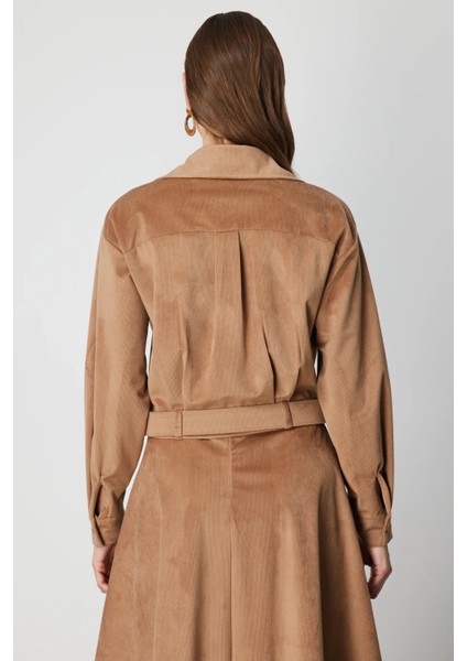 Beli Kemerli Fitilli Ceket 66534-26K fırsatları