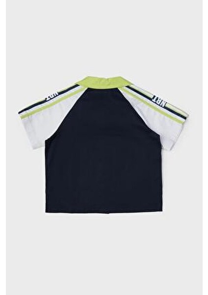 Lacivert Gömlek Erkek Çocuk Günlük Kısa Kol Düz Desenli Şık Tasarım