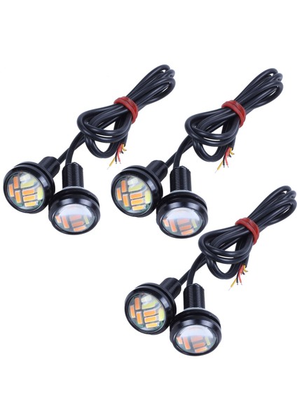 6 Pcs 12V 23MM Çift Renk Geçiş 4014 12 LED Drl Eagle Gö (Yurt Dışından)