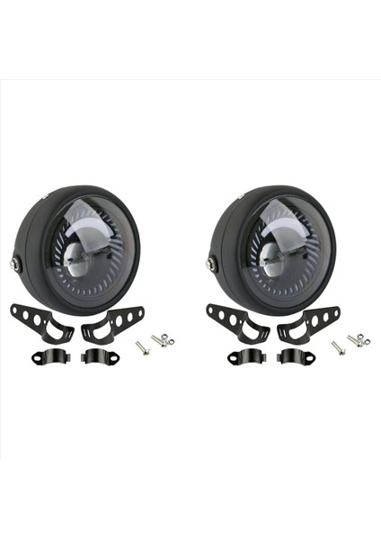 2x torcycle Cafe Racer Bobber 6 5 Inç LED Far Spiral (Yurt Dışından)