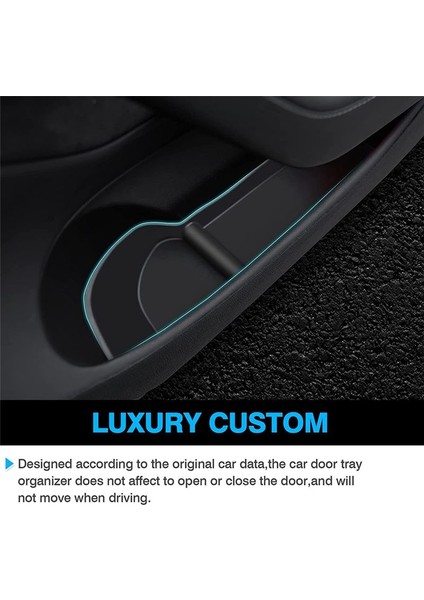 Tesla Model 3 Için 2017-2023 Kapı Yan Depolama Kutusu Kapı Tutucu Kolçak Tepsisi Organizatör Ön ve Arka Kapı Siyah 4 Pcs (Yurt Dışından) modelleri