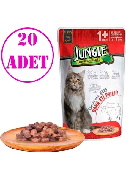 Kedi Yaş Mama Biftekli Jelli 100 Gr 20 AD