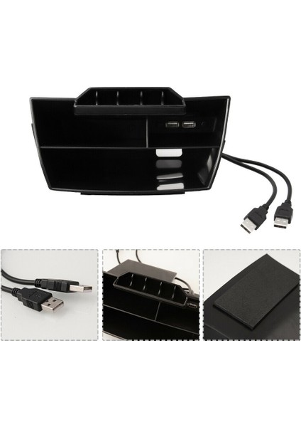 Honda Civic 2016 2017 2018 2019 2019 Iç Aksesuarlar Araba Siyah Abs Iç Konsol USB Bağlantı Noktası ile Merkezi Saklama Kutusu (Yurt Dışından) fırsatları