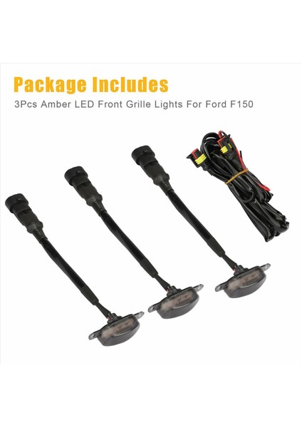 Ford F-150 Raptor İçin 18X Füme Lens Amber LED Ön Izgar (Yurt Dışından) fırsatları
