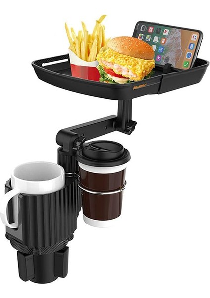 Araba Kupası Tutucu Genişletici Tepsisi Çok Fonksiyonlu Araç Kupası Eklenebilir Tepsi ve Telefon Tutulması Çıkarılabilir Tablo Ayarlanabilir Taban (Yurt Dışından) fiyatları
