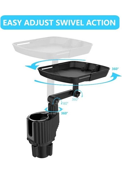 Araba Kupası Tutucu Genişletici Tepsisi Çok Fonksiyonlu Araç Kupası Eklenebilir Tepsi ve Telefon Tutulması Çıkarılabilir Tablo Ayarlanabilir Taban (Yurt Dışından) indirimleri