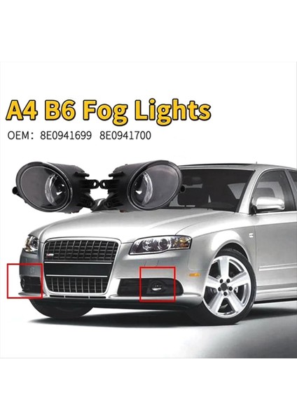 Audi A4 B6 2001-2005 Araç Stil Halojen Sis Lambası Işık (Yurt Dışından) fırsatları