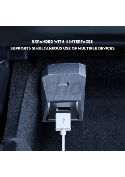 Tesla Için USB Hub Model 3 Model Y 2021-2023 4 Arada Çoklu Bağlantı Noktası Kutusu Göbek Flaş Sürücü Yerleştirme Istasyonu Aksesuarları (Yurt Dışından) indirimleri