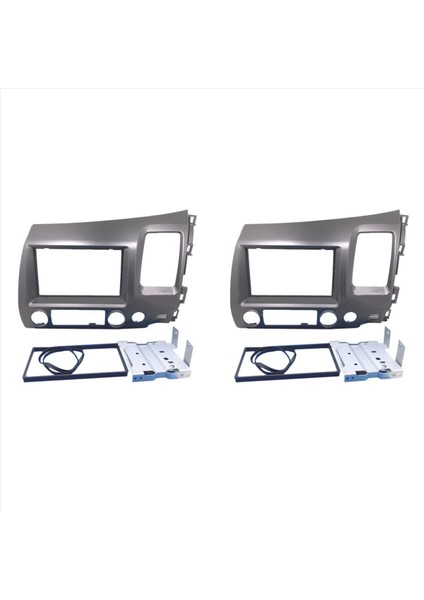 Honda Civic Için 2x 2006-2011 Stereo Radyo Çift 2 Din Dash Kit Fasya Dash Panel Trim-Rhd (Yurt Dışından)