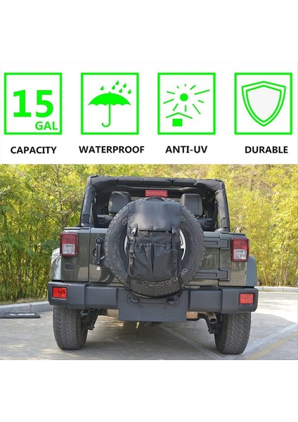 Wrangler Utv Suv Rv Kamyon Off-Road Gear Ayarlanabilir Evrensel Için Yedek Lastik Çöp Torbası Açık Havada Saklama Çantası (Yurt Dışından) modelleri