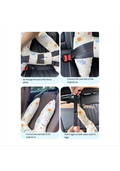 Araba H Şekil Kapsamı Yastığı Çocuk Araç Uyku Güvenliği Seyahat Yastığı Dinozor Deseni Yıkanabilir Konforlu Yumuşak Sides (Yurt Dışından) indirimleri