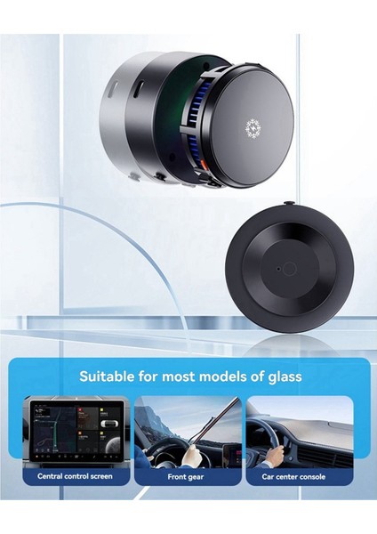 Soğutma Araba Manyetik Vakum Telefon Tutucu Araba 15W Kablosuz Hızlı Şarj Cihazı Braketi Evrensel Gps Stand (Yurt Dışından)