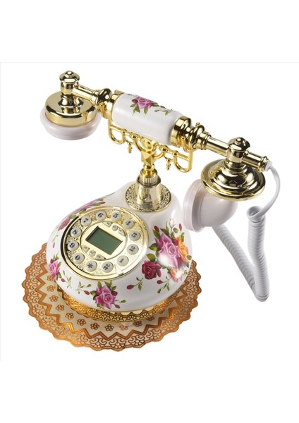 Retro Vintage Antik Stil Çiçek Seramik Ev Dekor Masası Telefon Telefon (Yurt Dışından) fiyatları