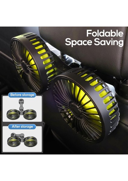 USB Araba Soğutma Fanları Arka Sandık Çift Head Araba Fanları Için 3 Hız 3 Hız 360 ° Döner Araç Arka Kapı Döküm Fanları (Yurt Dışından) indirimleri
