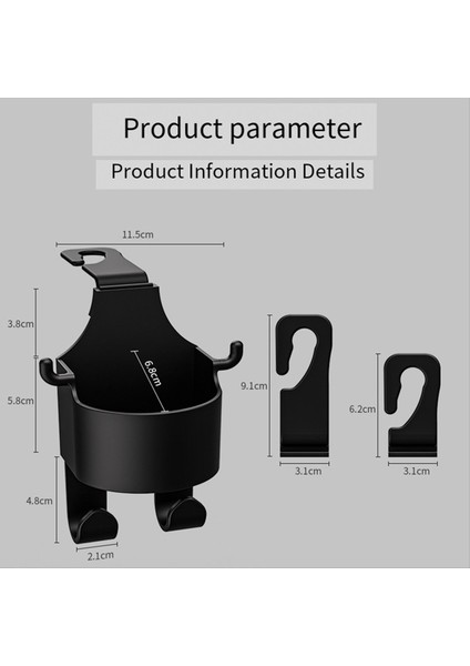 Araba Kanca Saklama Kutusu Koltuk Arkası Içme Fincan Tutucusu Araba Arka Arkaya Araba Depolama Için Küçük Kanca (Yurt Dışından)