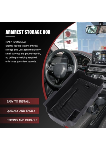 Honda Civic 11TH Gen 2022 Aksesuarlar Için Merkez Konsol Organizatör Tepsisi Arm Emri Saklama Kutusu Tepsiye Torpido Kutusu Ekle (Yurt Dışından) indirimleri