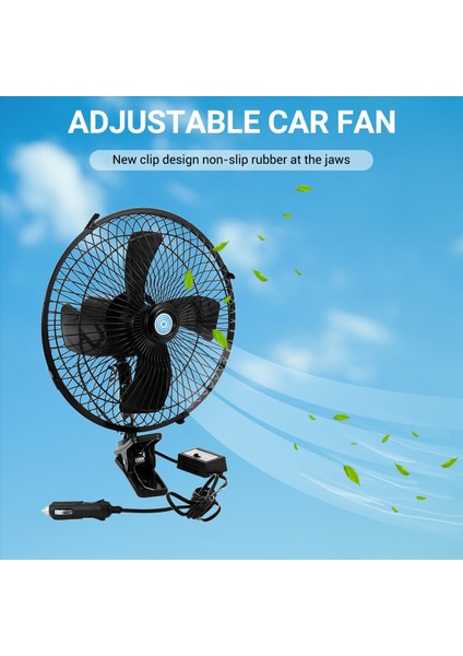 10 Inç 12V Araç Elektrik Fanı Ayarlanabilir Hızlı Salınan Soğutma Fanları Klipli Ev Seyahat Araba Kamyonu (Yurt Dışından) fırsatları