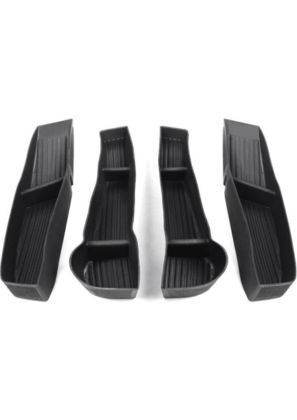 2021-2023 Için Kapı Tepsisi Organizatör Tesla Model Y Aksesuarları Araba Ön ve Arka Kapı Yan Depolama Kutusu Tpe Siyah 4pcs (Yurt Dışından)