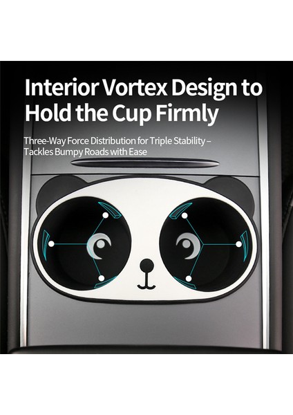 Tesla Model Y Model 3 Için 2017-2023 Merkez Konsol Kupası Tutucu Ekleme Yuva Kayma Sınırlayıcı Sabitleyici Su Kupası Klipsli -Panda (Yurt Dışından)