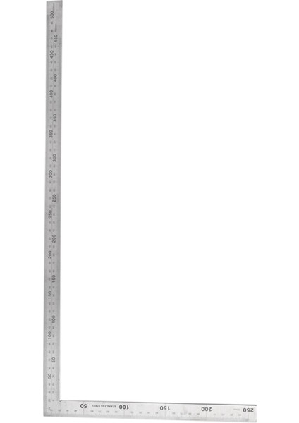 Paslanmaz Çelik 25X50CM 90 Derece Açı Deneyin Kare Cetvel Ölçü Aleti (Yurt Dışından)