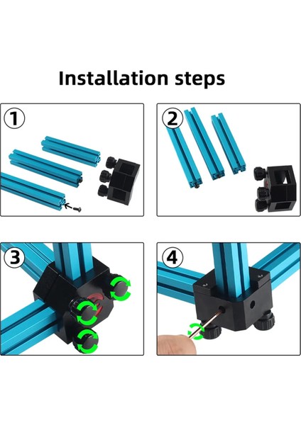 Voron V0 0.1/0.2 Mikrometre Salata Çatalı Rigrat 3D Yazıcı Için Dik Açı Cetvel Kurulum Yardımcısı, 1515 Profil Için (Yurt Dışından)