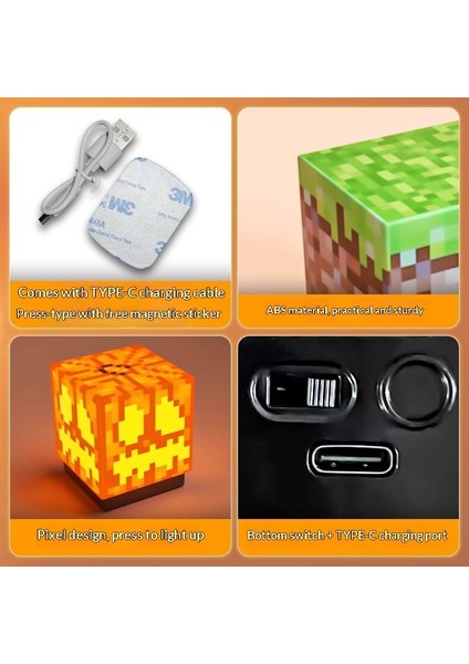 Minecraft Çevre Birimi Blok Lambası Mc Madencilik Lambası Gece Lambası Süsü (Yurt Dışından) fırsatları