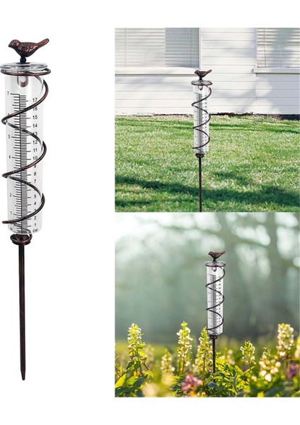 7l Kapasiteli Cam Spiral Yağmur Ölçer,dökme Demir Kuş Askılı Yağmur Ölçer,metal Çerçeveli Bahçe Yağmur Suyu Ölçer Ölçümü (Yurt Dışından) indirimleri