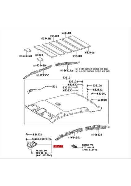 Araba Konsol Çatı Okuma Işığı Assy 63650-33220-E0 Toyot (Yurt Dışından) fırsatları