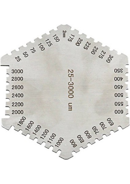 Yüksek Hassasiyetli Paslanmaz Çelik Altıgen Islak Film Tarak Enstrüman Paslanmaz Çelik Islak Diyafram Kalınlık Ölçer (Yurt Dışından)