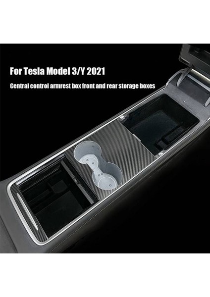 6pcs Center Console Organizer Tepsisi 2021 Tesla Model 3/y Koltuk Emri Cubby Çekmece Saklama Kutusu Aksesuarları (Flock) (Yurt Dışından)