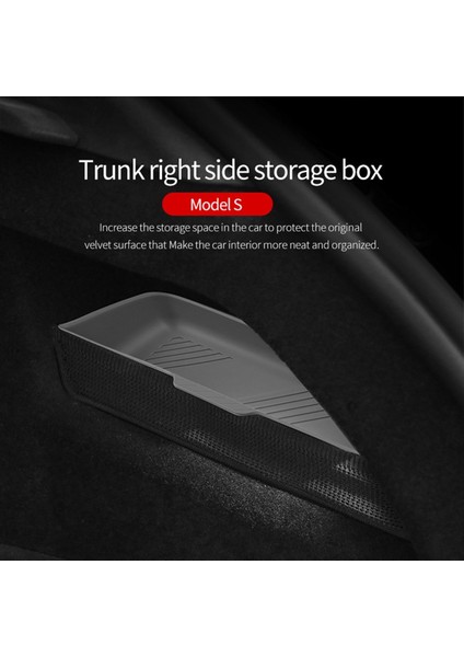 Tesla Model S 2022-2023 Gövde Sağ Depolama Kutusu Silikon Bagaj Yan Depolama Bölümü Depolama Gri (Yurt Dışından) indirimleri